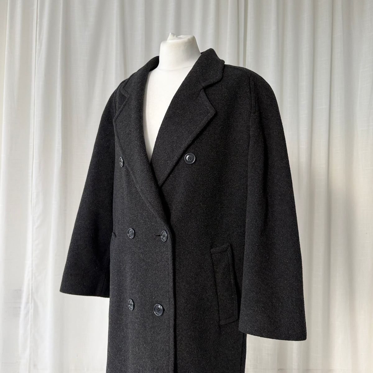 Charcoal Grey Wool Overcoat