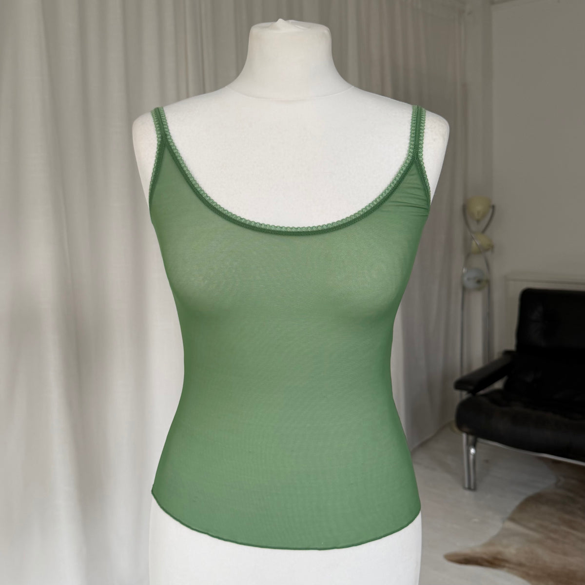 Intimissimi Green Sheer Micro Mesh Cami Top