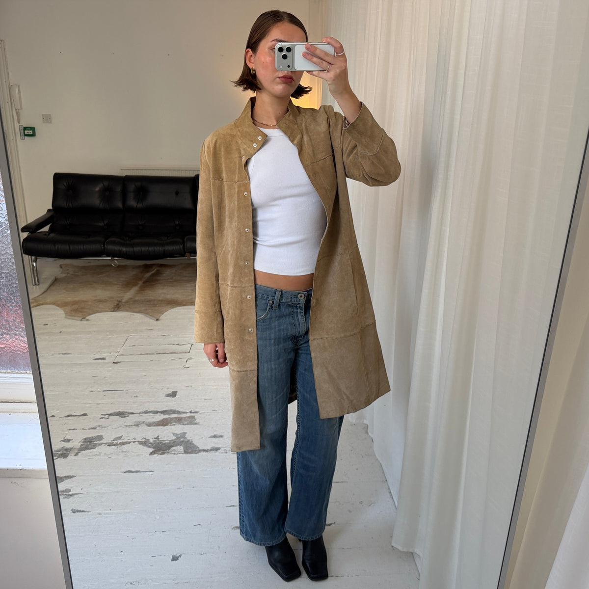 1990s Suede Trench Coat