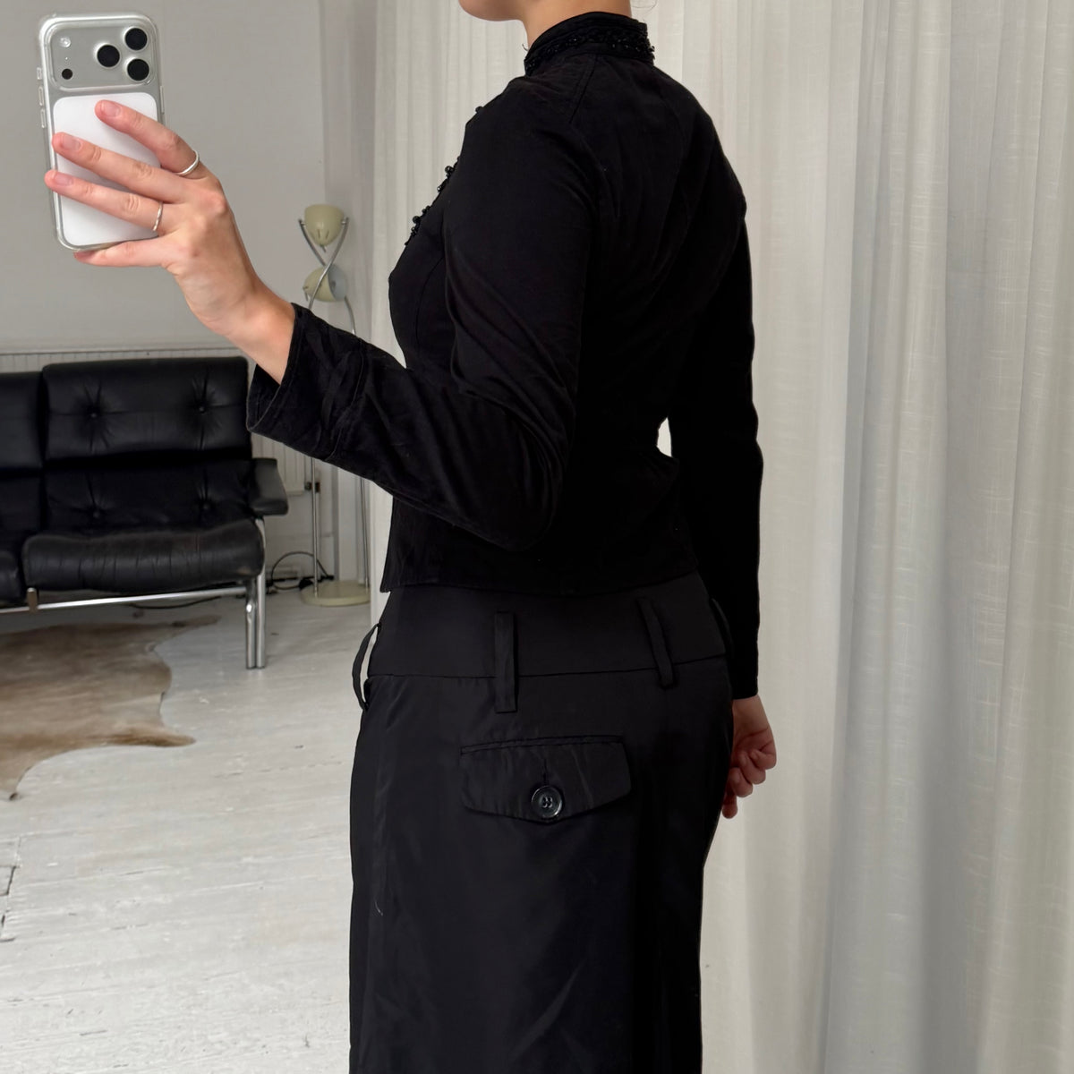 Promod Black Beaded Fitted Jacket