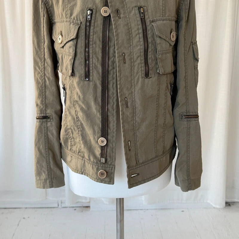 Aspesi Khaki Utility Cargo Jacket