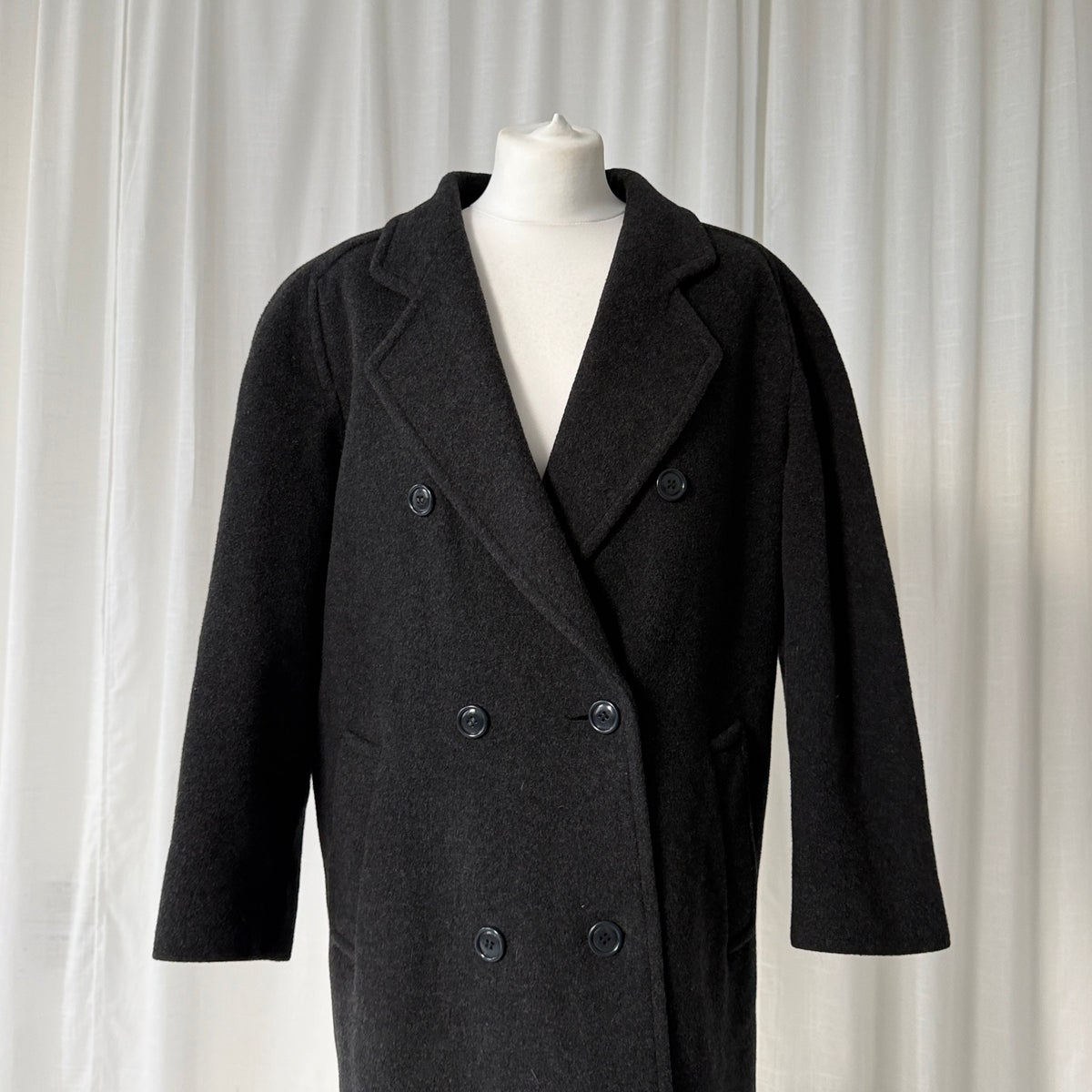 Charcoal Grey Wool Overcoat