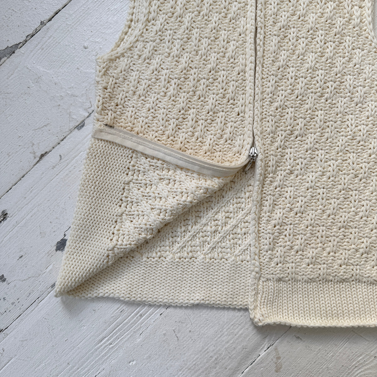 Italian Vintage Knit Double-Zip Vest