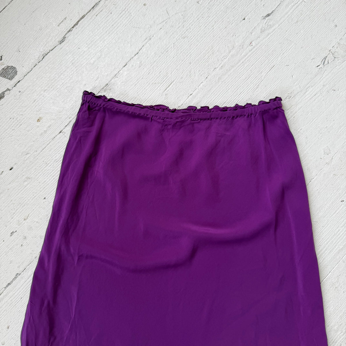 Purple Silk Midi Skirt