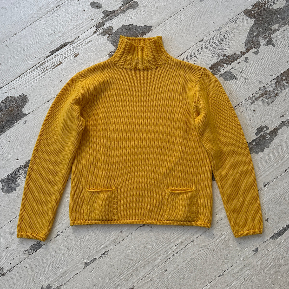 Yellow Virgin Wool Knit Jumper