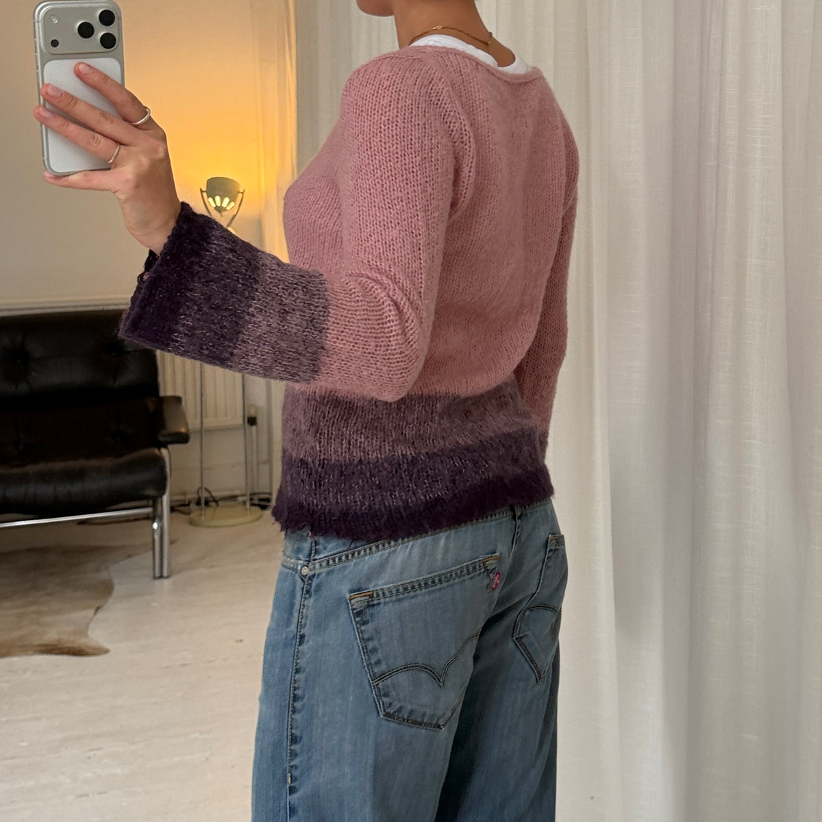 Pink & Purple Ombre Mohair Blend Jumper