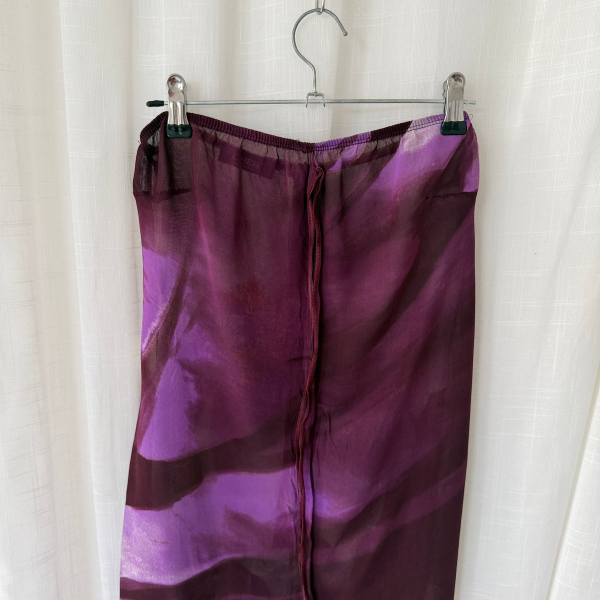 Purple Floral Strapless Midi Dress