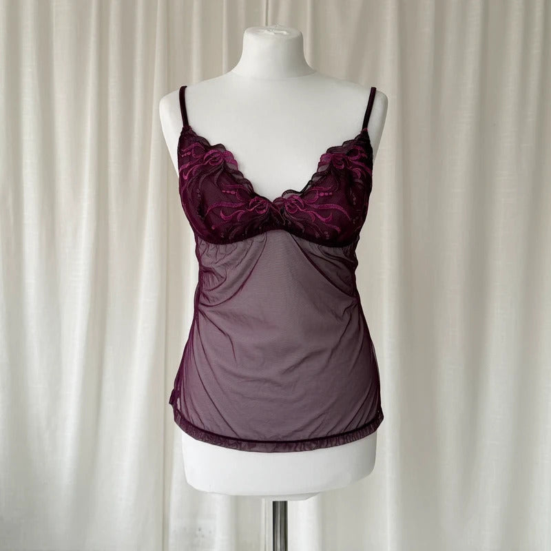 2000's Sheer Mesh Cami Top