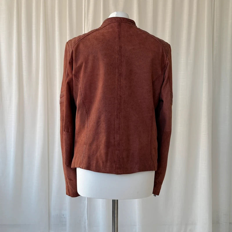 Italian Vintage Lambskin Leather Biker Jacket