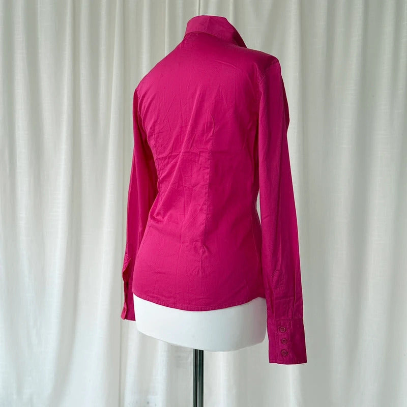 Hot Pink Tailored Cotton Shirt