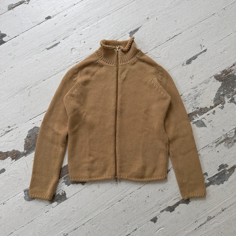 Italian Vintage Pure Wool Double Zip Jumper