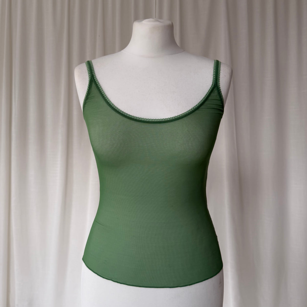 Intimissimi Green Sheer Micro Mesh Cami Top