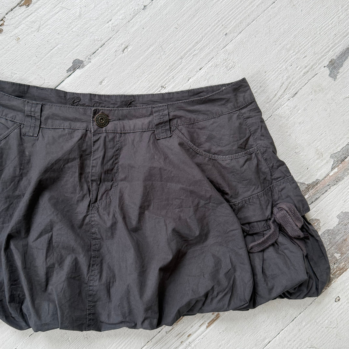 Grey Bubble Hem Mini Skirt