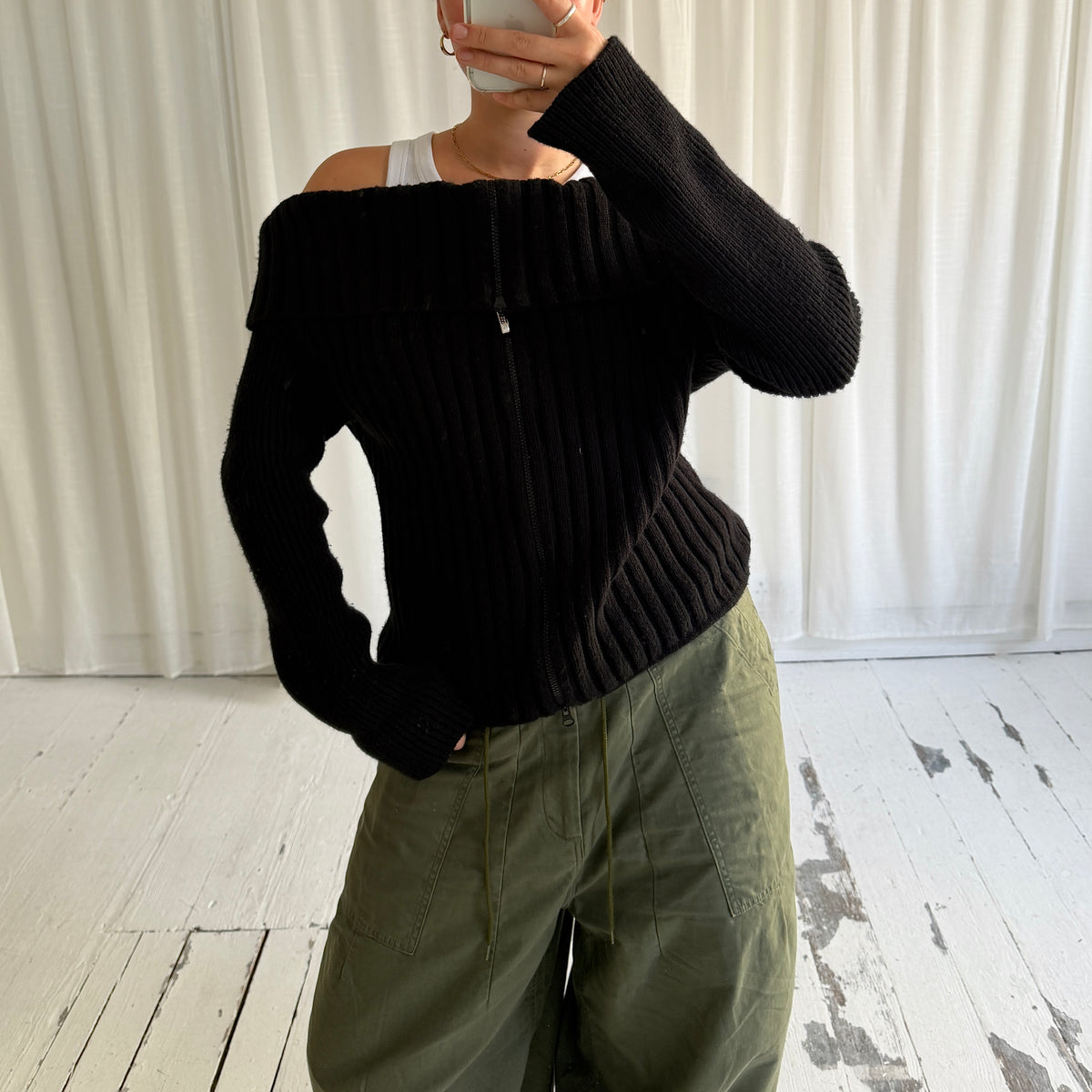 Miss Sixty Wool Blend Zip Knit