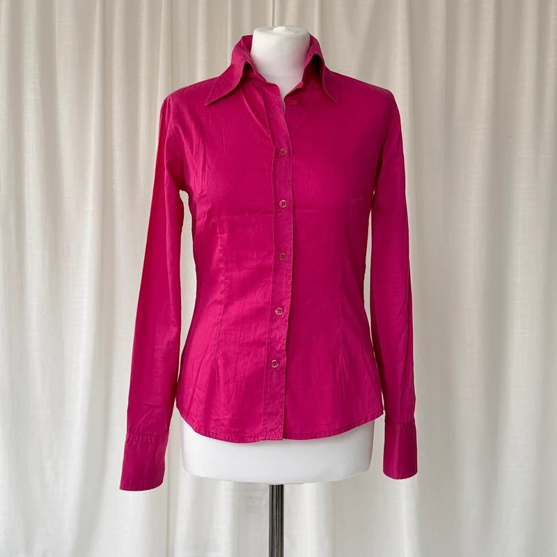 Hot Pink Tailored Cotton Shirt