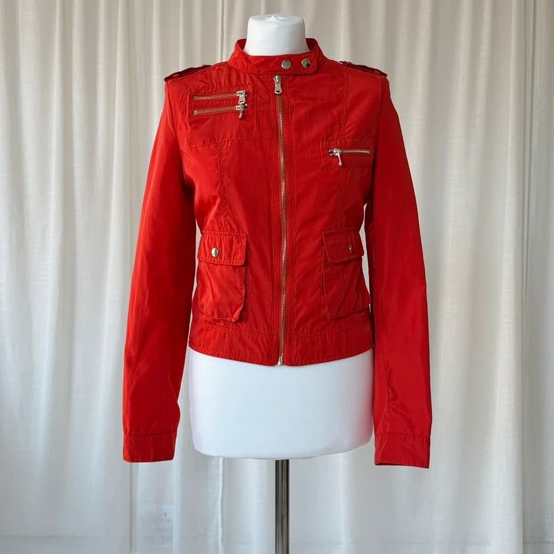 Bright Red Utility Jacket