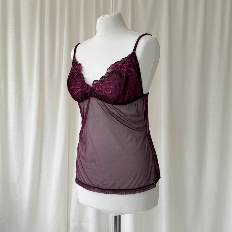 2000's Sheer Mesh Cami Top
