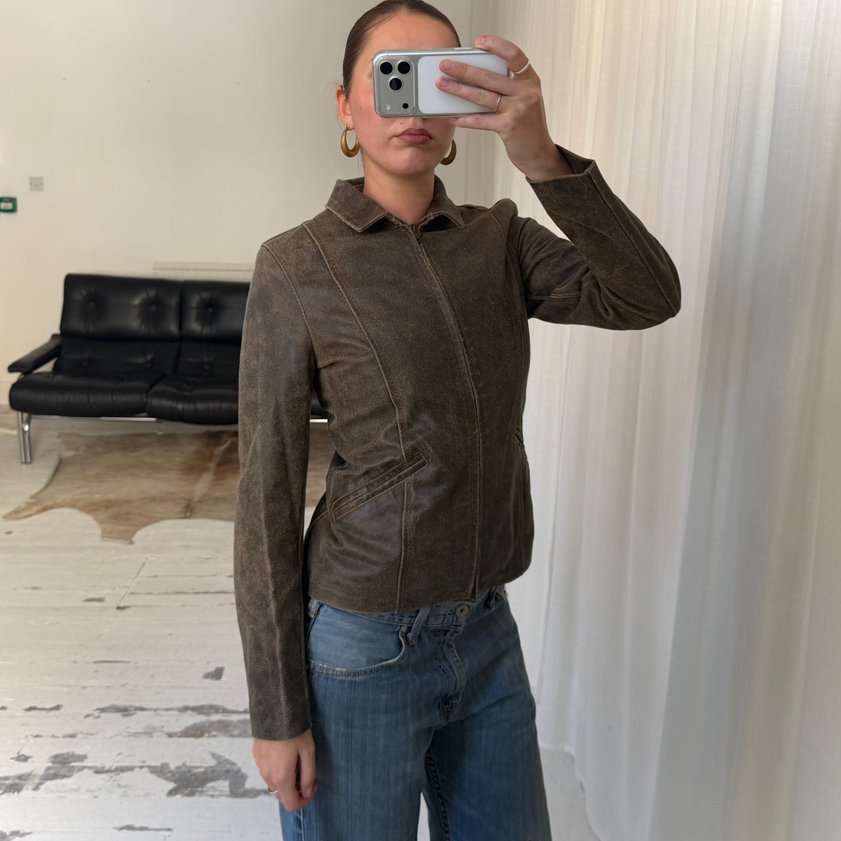 Italian Vintage Brown Leather Jacket