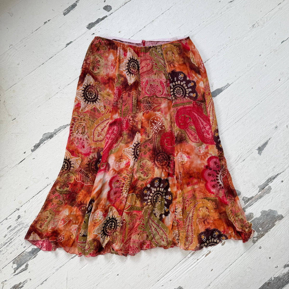Italian Vintage Floral Paisley Maxi Skirt