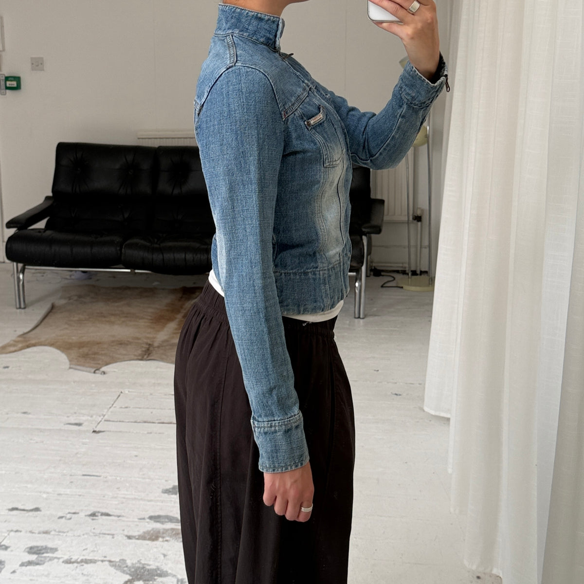 Early 2000’s Double Zip Denim Jacket