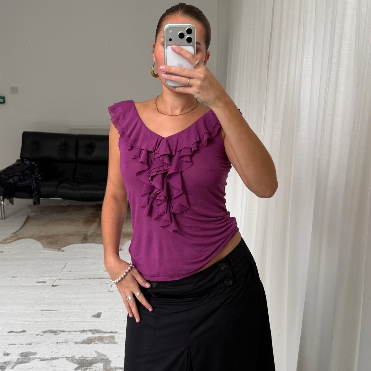 2000’s Pink Ruffle Top