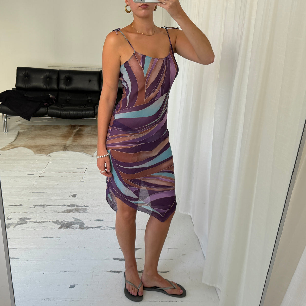 Italian Vintage Geometric Slip Dress