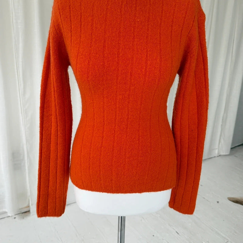 Orange Mohair Backless Knit Jumper