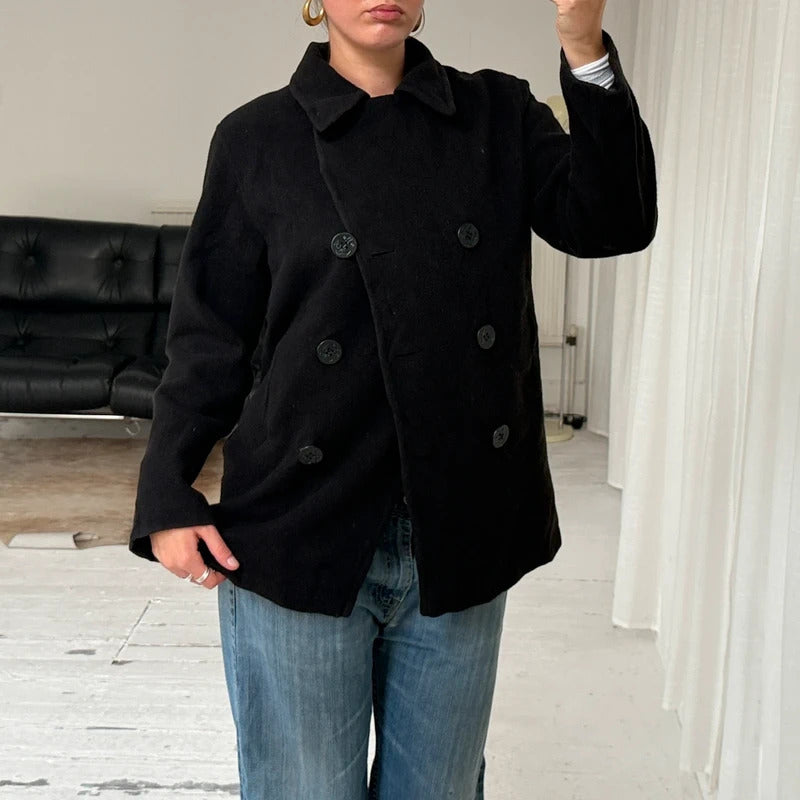 Pure Merino Wool Double Breasted Peacoat