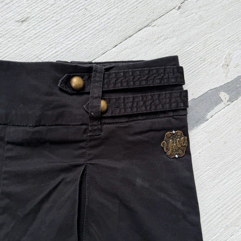 2000s Low Rise Pleated Micro Shorts