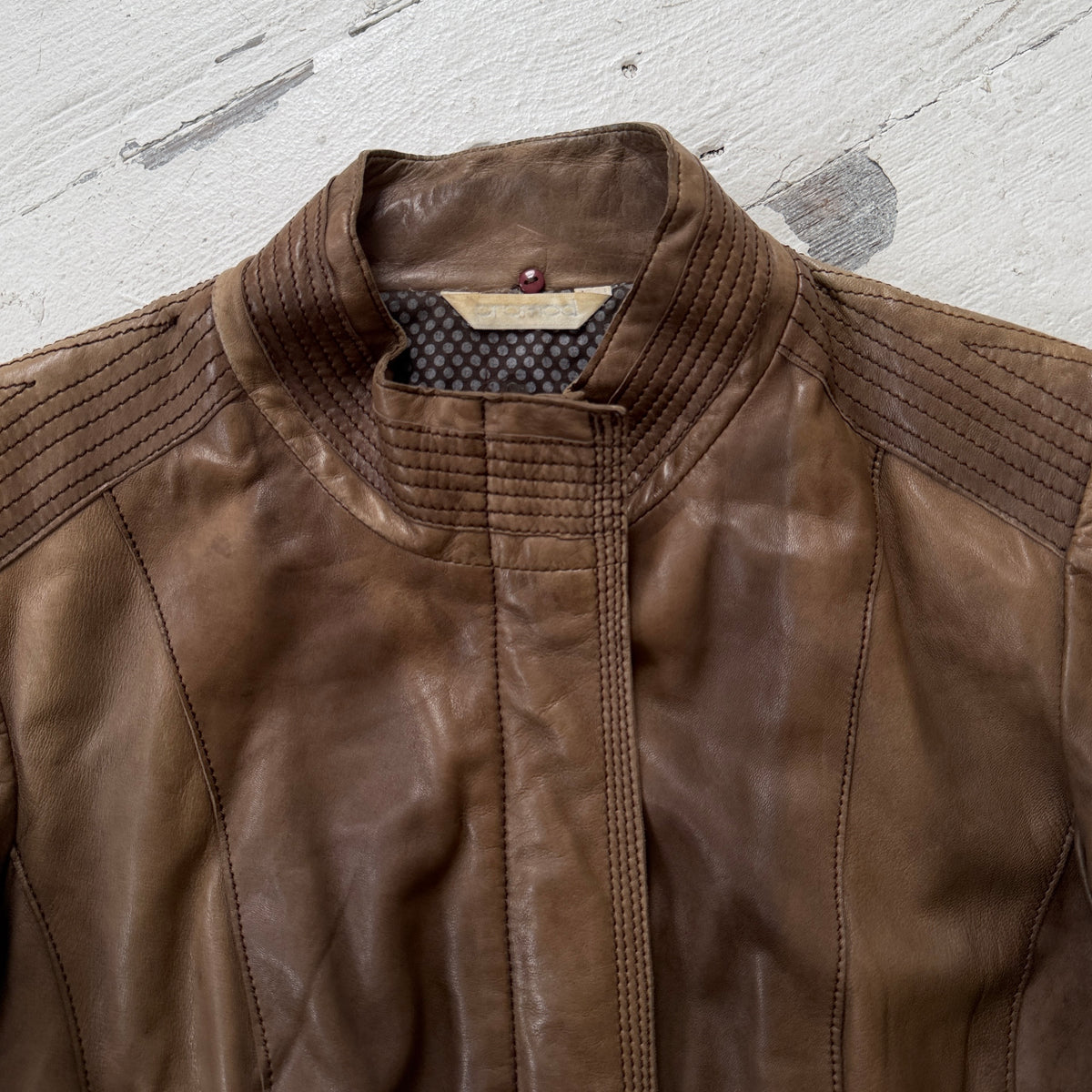 1990s Brown Leather Biker Jacket