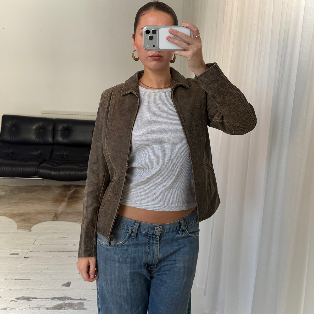 Italian Vintage Brown Leather Jacket