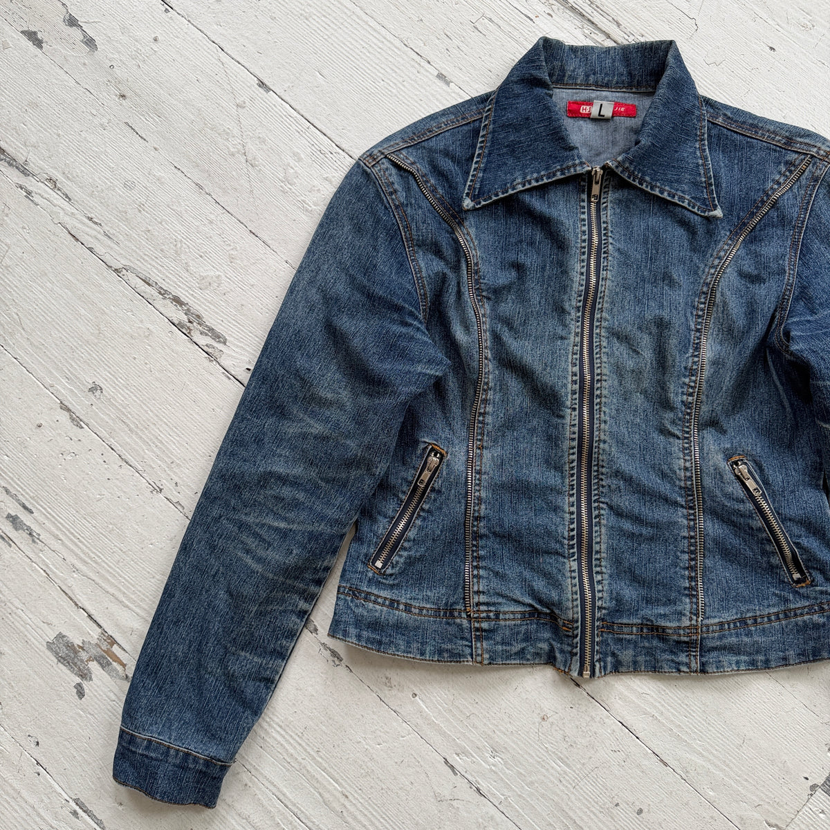 Denim Jacket with Zips