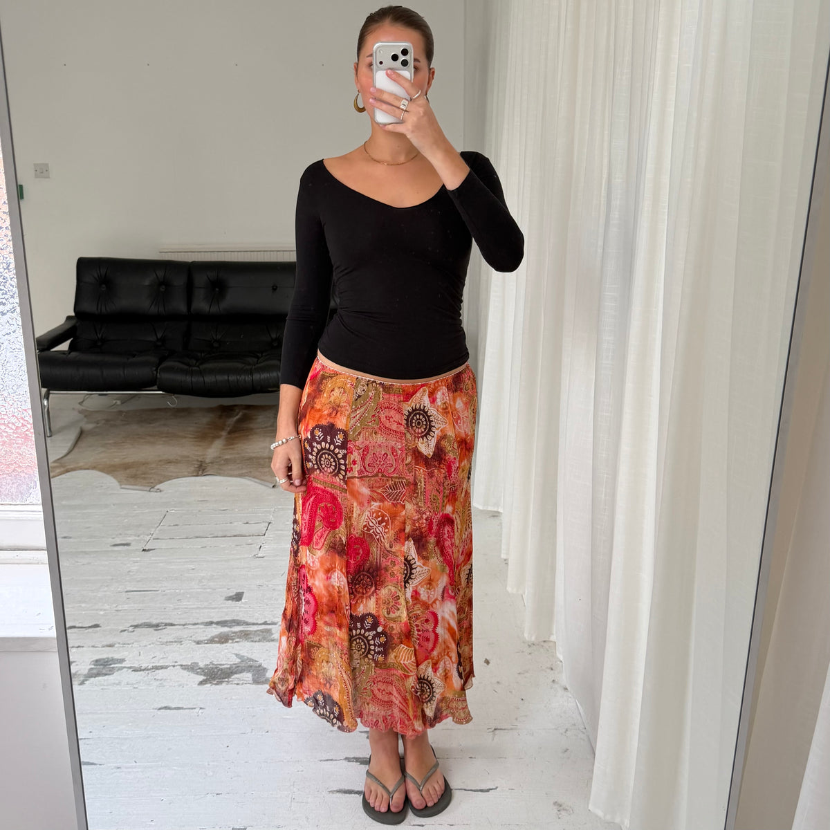 Italian Vintage Floral Paisley Maxi Skirt