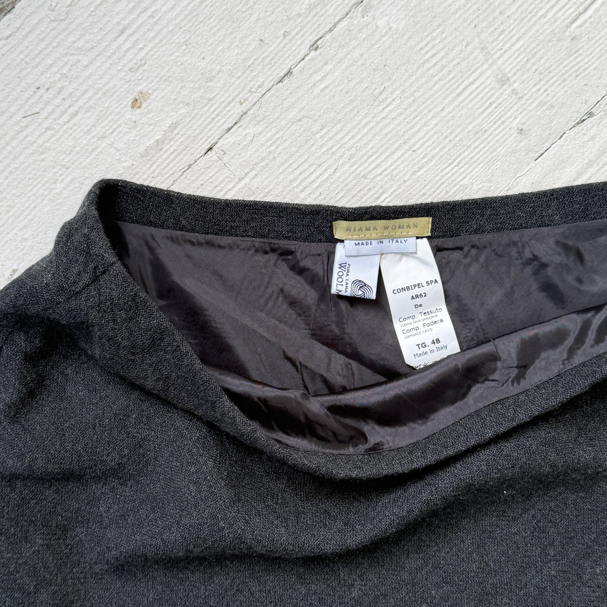 Italian Vintage Layered Wool Midi Skirt