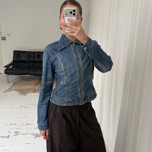 Denim Jacket with Zips