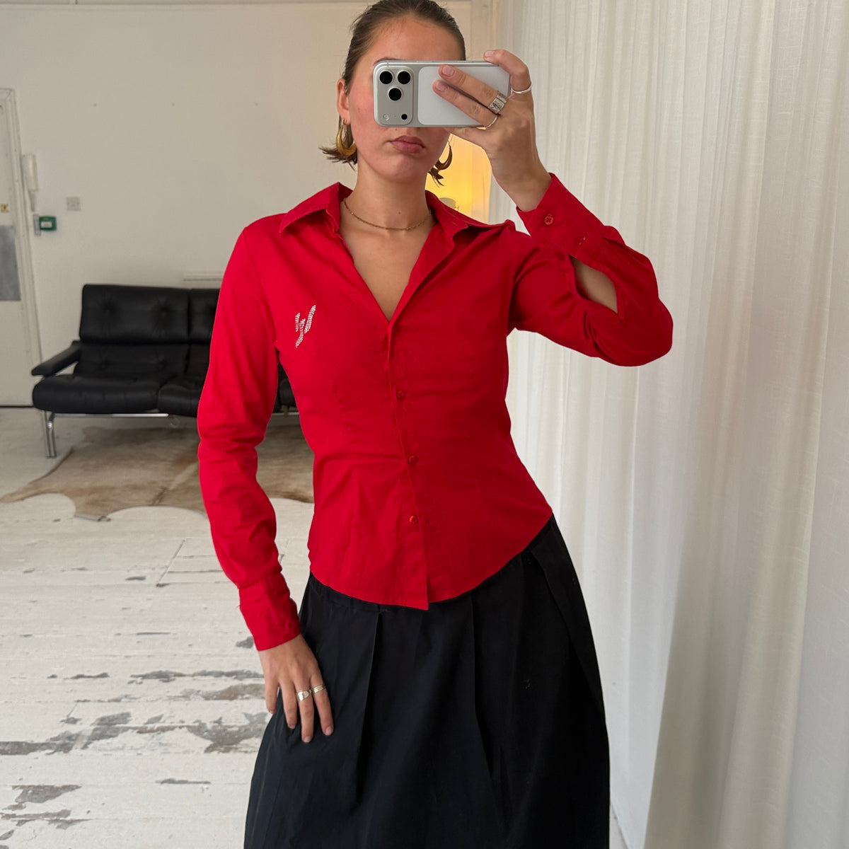 Italian Vintage Red Tailored Shirt