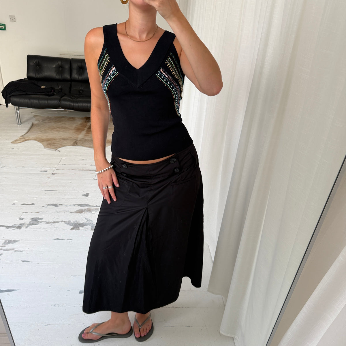 Beaded Knit Vest Top