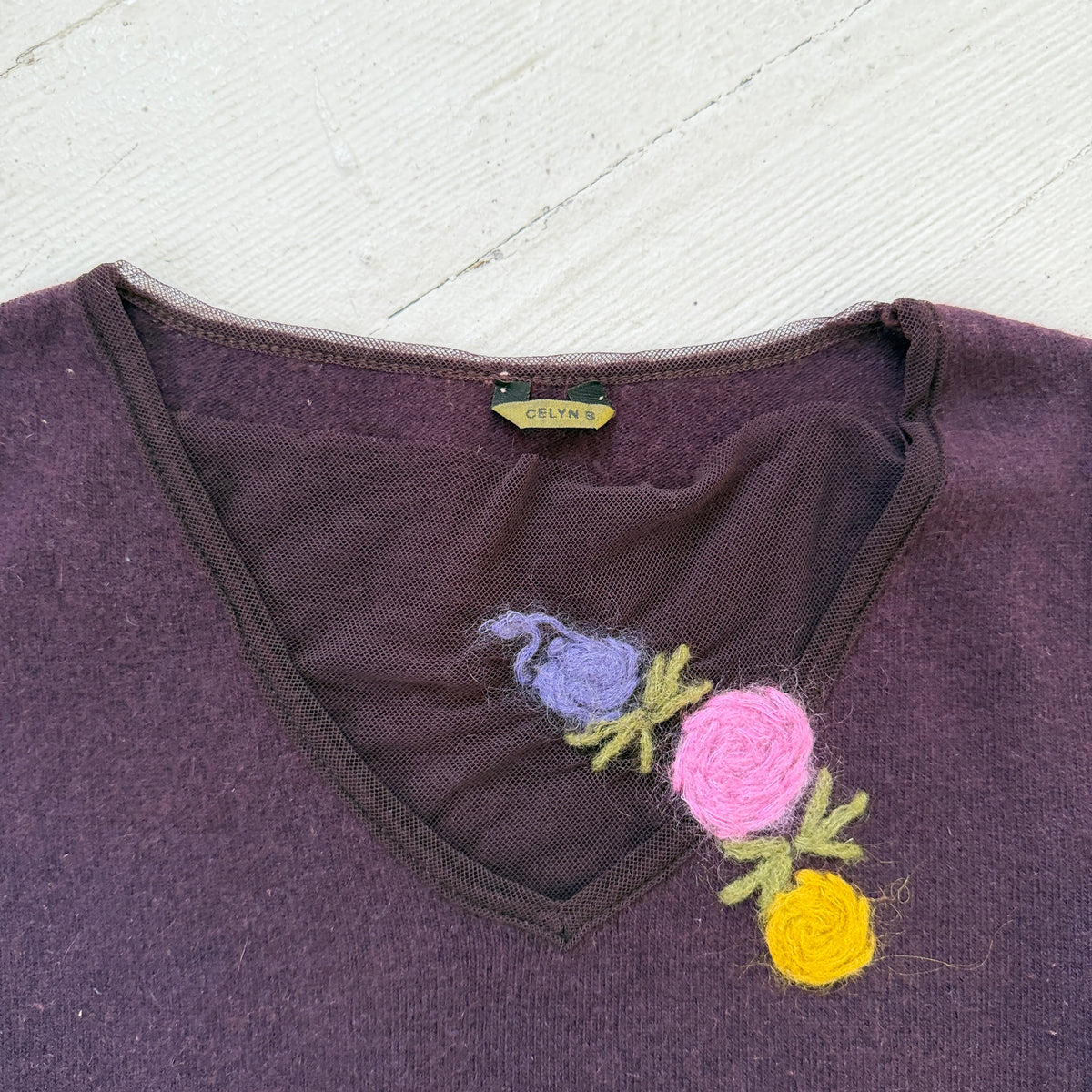 Purple Angora & Wool Knit Top
