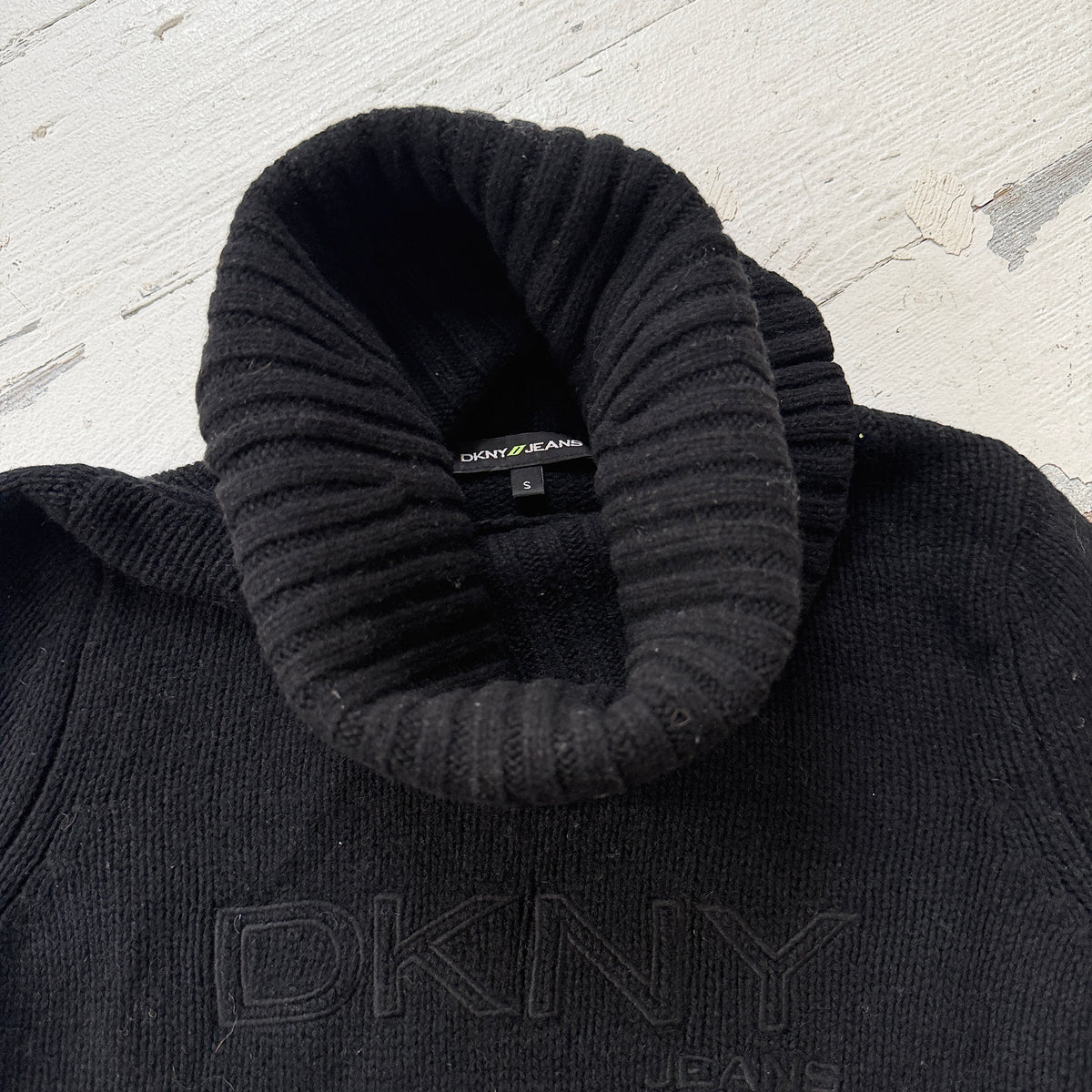 2000s DKNY Wool Logo Rollneck Jumper