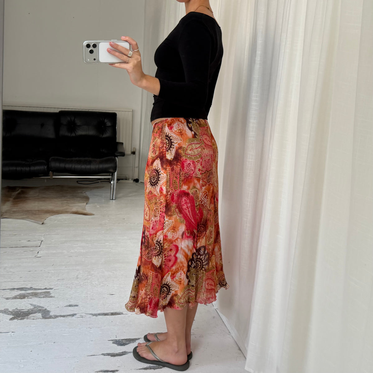 Italian Vintage Floral Paisley Maxi Skirt