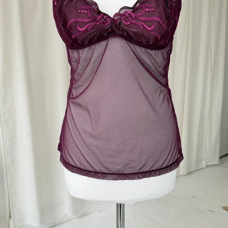 2000's Sheer Mesh Cami Top