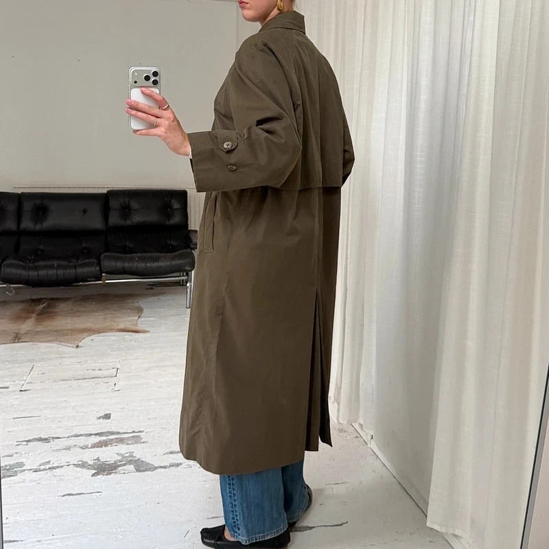 90s Jaeger Khaki Brown Cotton Trench Coat