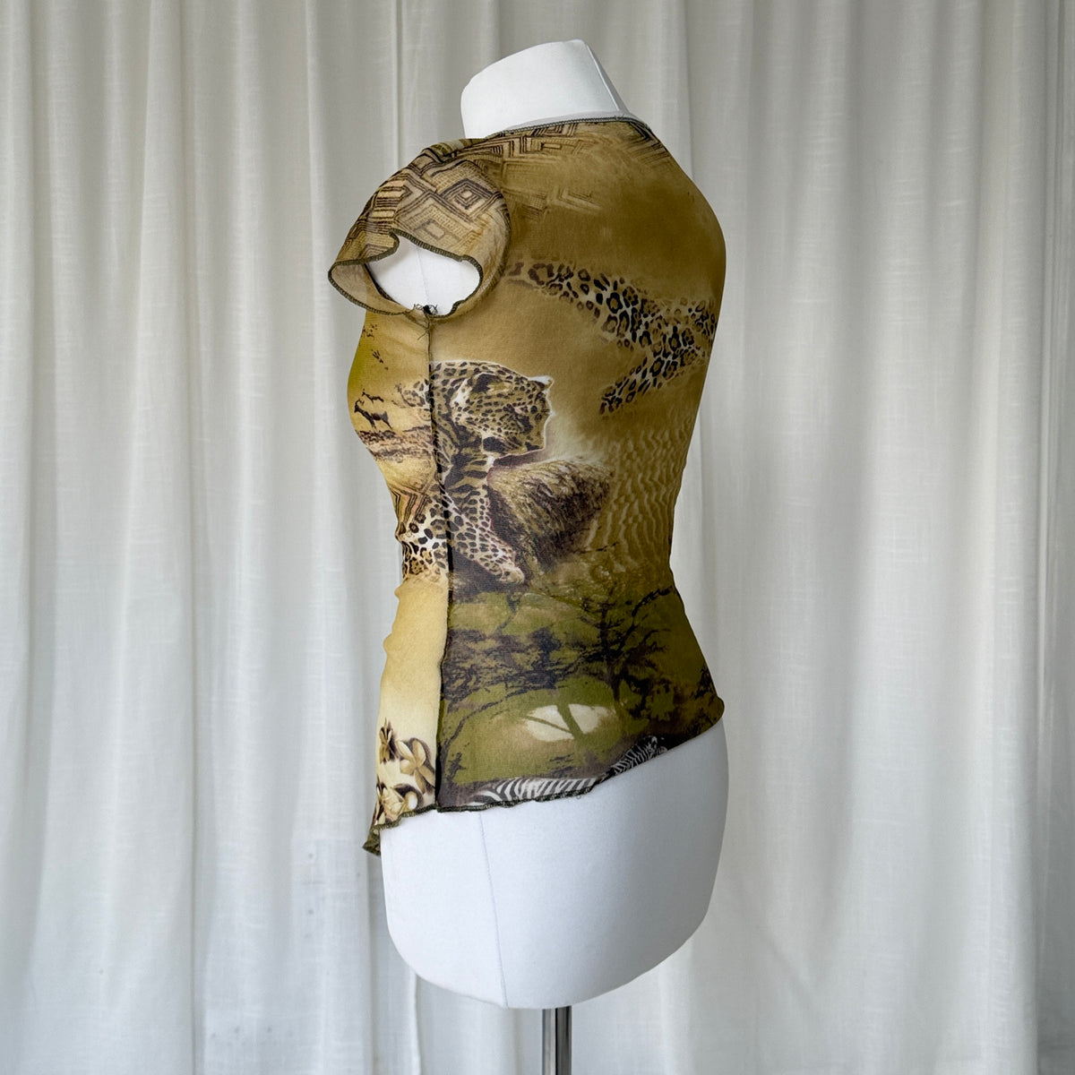 Mesh Asymmetrical Patchwork Top