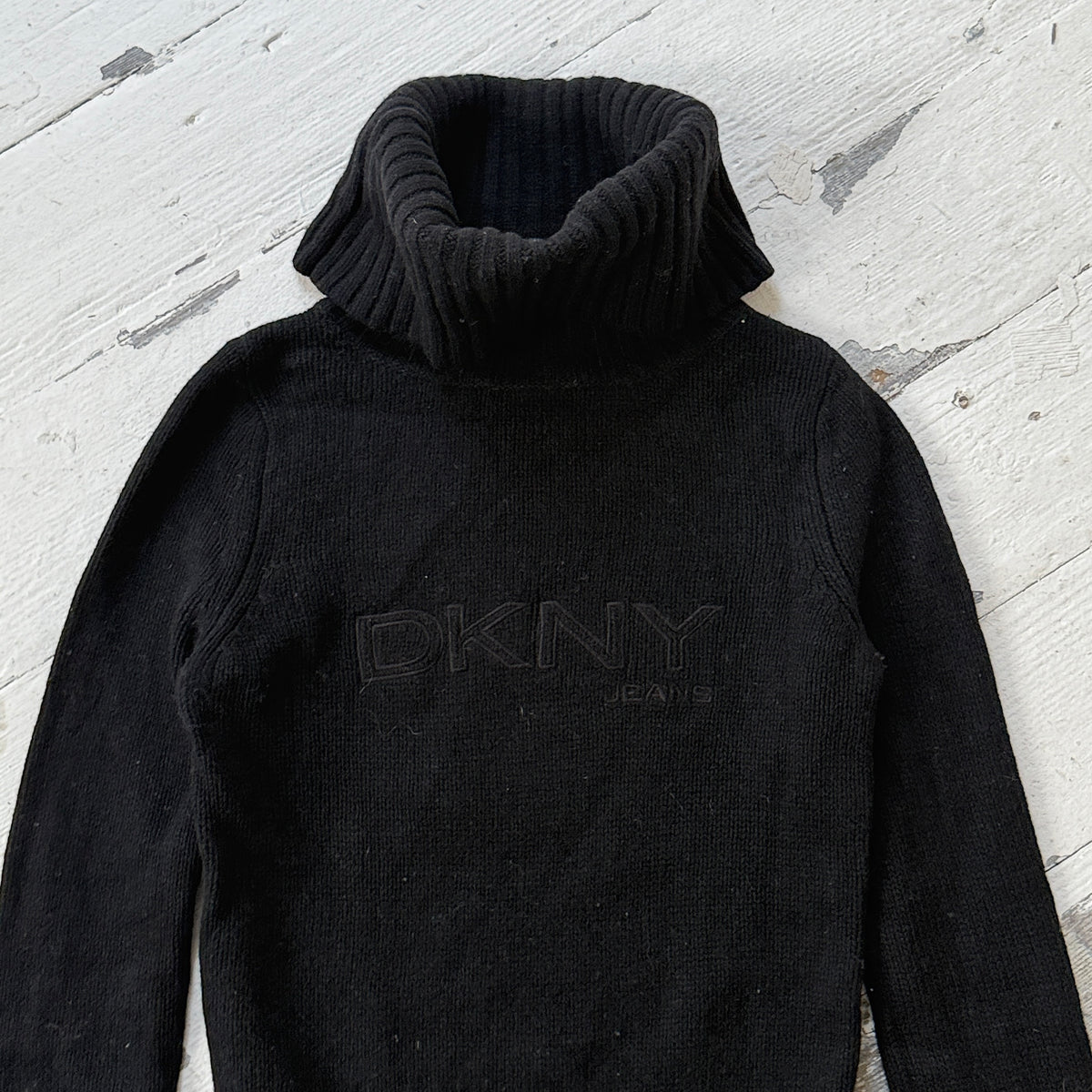2000s DKNY Wool Logo Rollneck Jumper