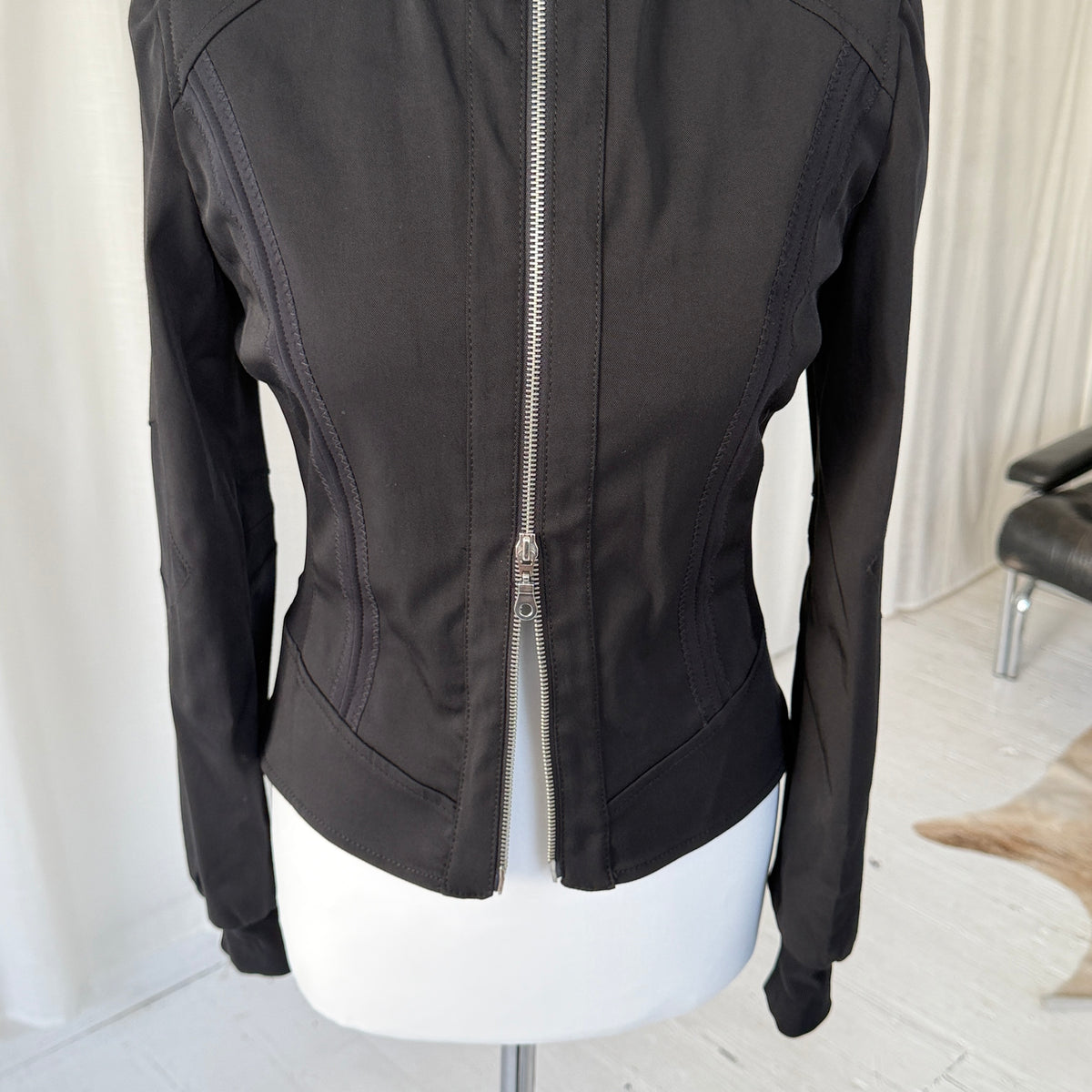 Black Technical Bomber Jacket