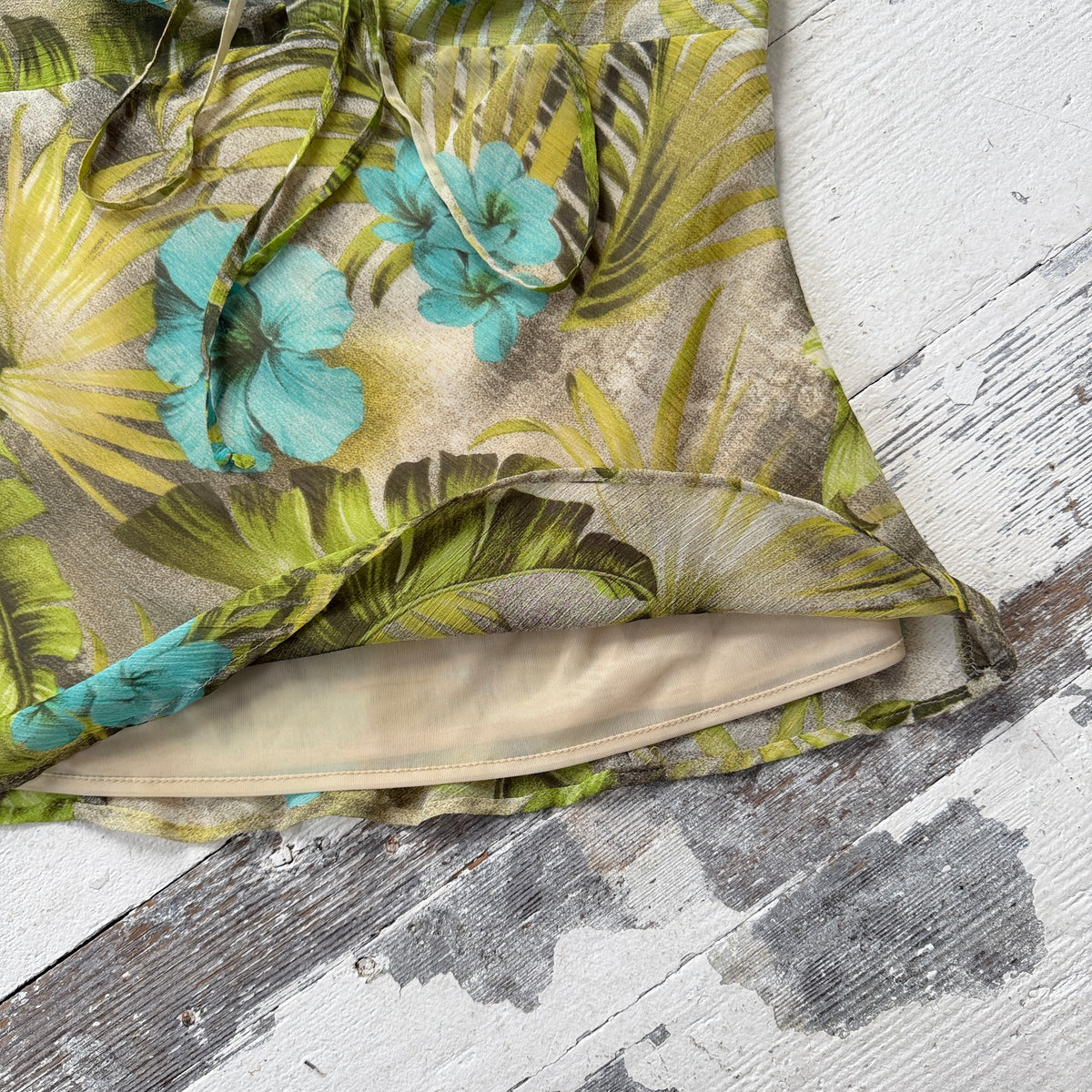 2000s Floral Mesh Bandeau Top