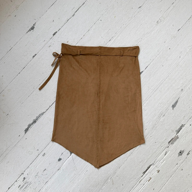 Faux Suede Midi Skirt