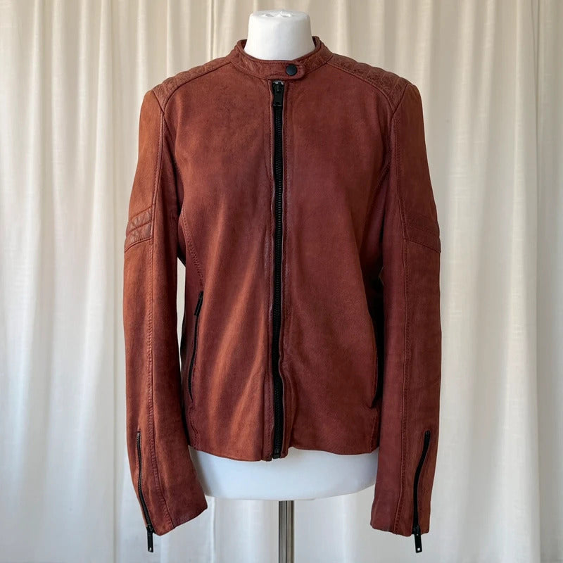 Italian Vintage Lambskin Leather Biker Jacket