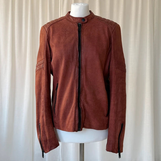 Italian Vintage Lambskin Leather Biker Jacket