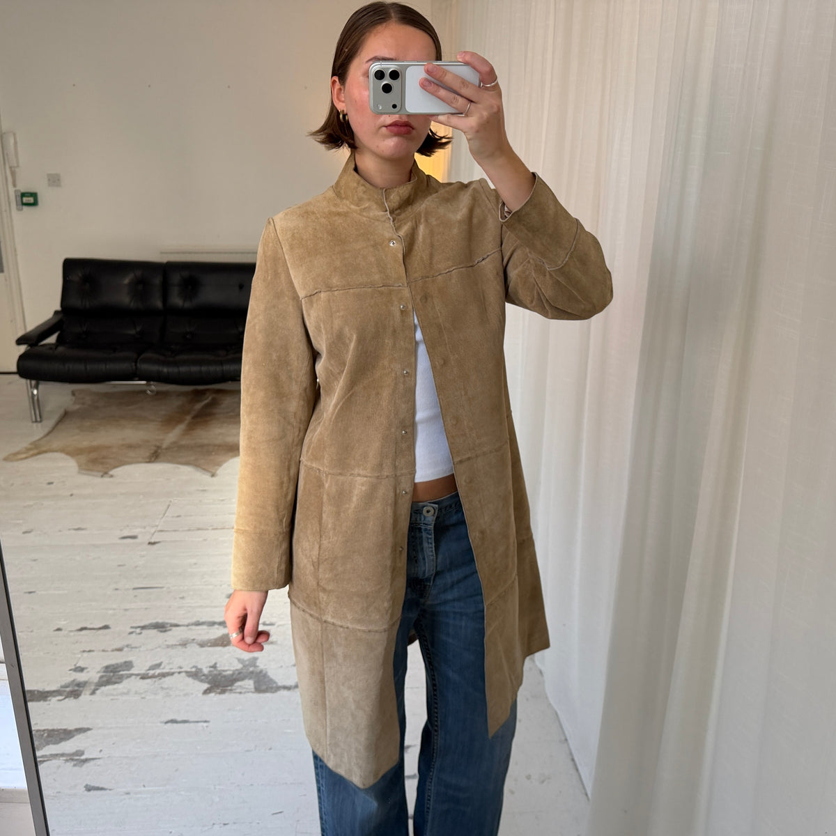 1990s Suede Trench Coat